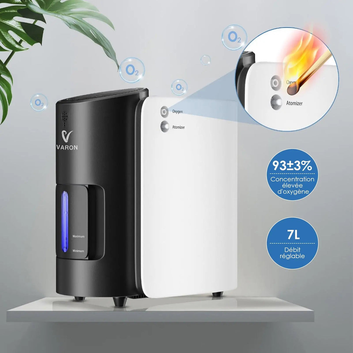 VARON VH-1 zuurstof apparaat voor thuis | 1-7L/min, Vital Senior Health, CE-goedgekeurd