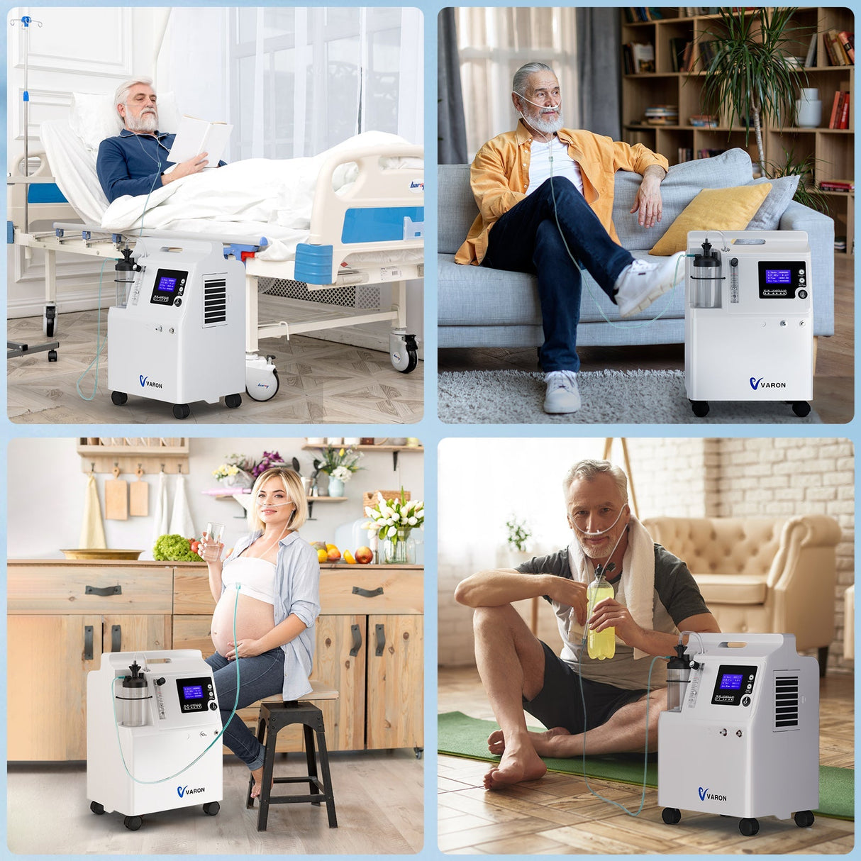 VARON Serene 5L zuurstof apparaat voor thuis met laag geluidsniveau en 72 uur werking FDA goedgekeurd
