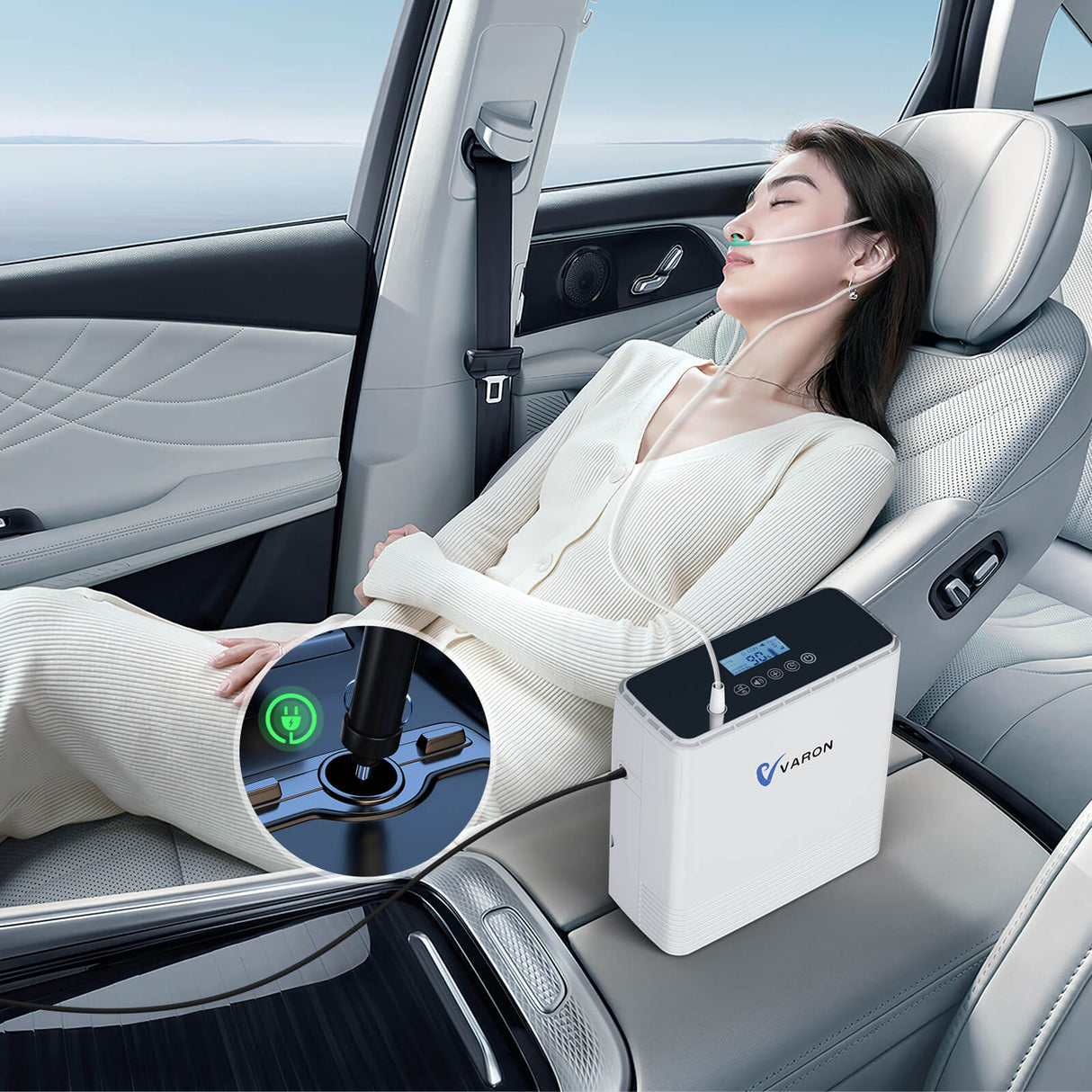 VARON VP-6 Continue Draagbare Zuurstofconcentrator | 1-6L/min Debiet, CE-goedgekeurd