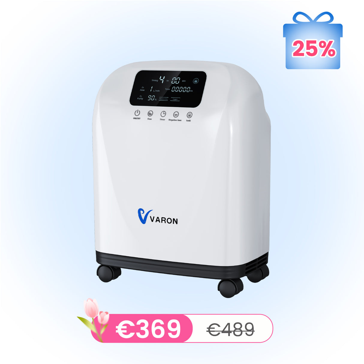 VARON VH-4 Continue-flow zuurstofconcentrator voor thuisgebruik (1-9 instellingen)