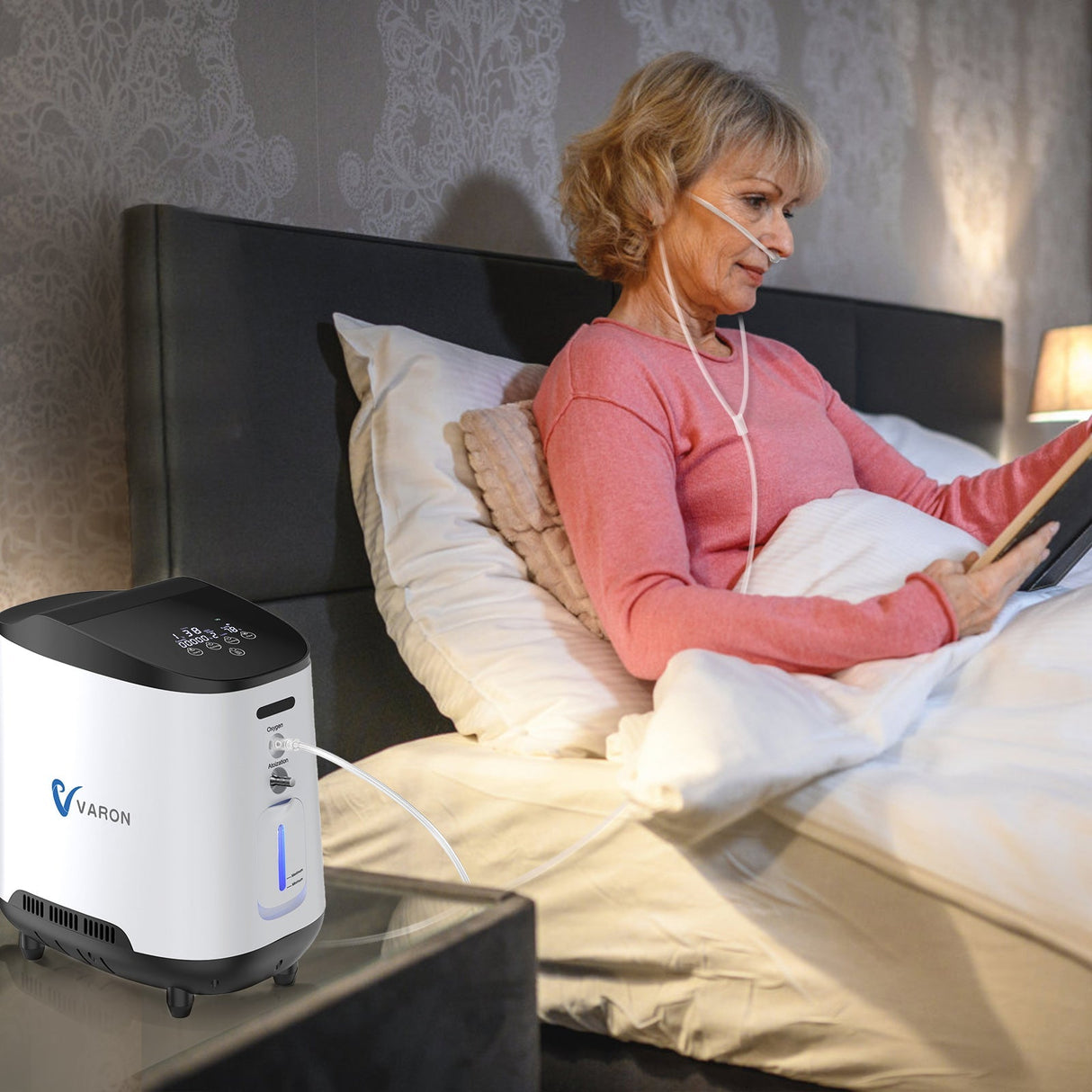 VARON VH-2 zuurstof apparaat voor thuis | 1-7L/min instelbaar, 24 uur in bedrijf, CE-goedgekeurd