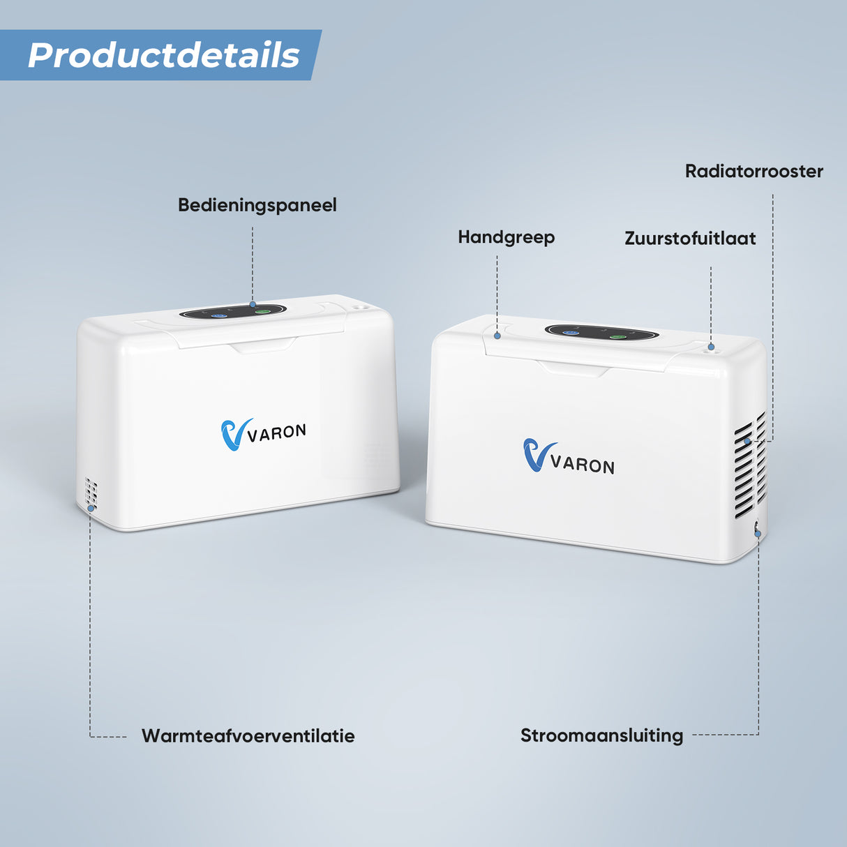 Concentrateur d'oxygène portable continu VARON VL-2 Light 3 L/min, homologué CE