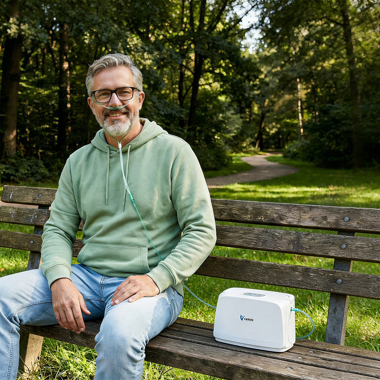 Concentrateur d'oxygène pulsé VARON VL-1 | Idéal pour les personnes à mobilité réduite, homologué CE