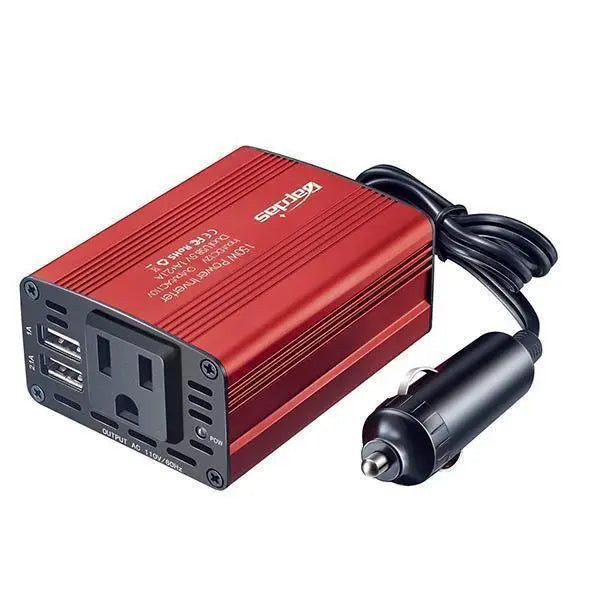 Convertisseur 150 W pour voiture avec double port USB 3,1 A, 12 V à 110 V/220 V