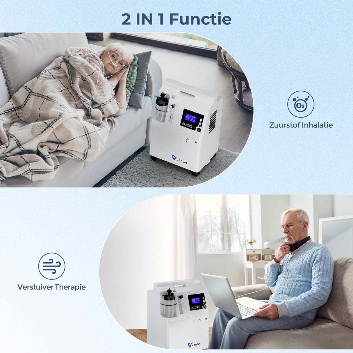 VARON Serene 5L Home Oxygen Device with Low Noise and 72 Hour Operation, FDA Approved