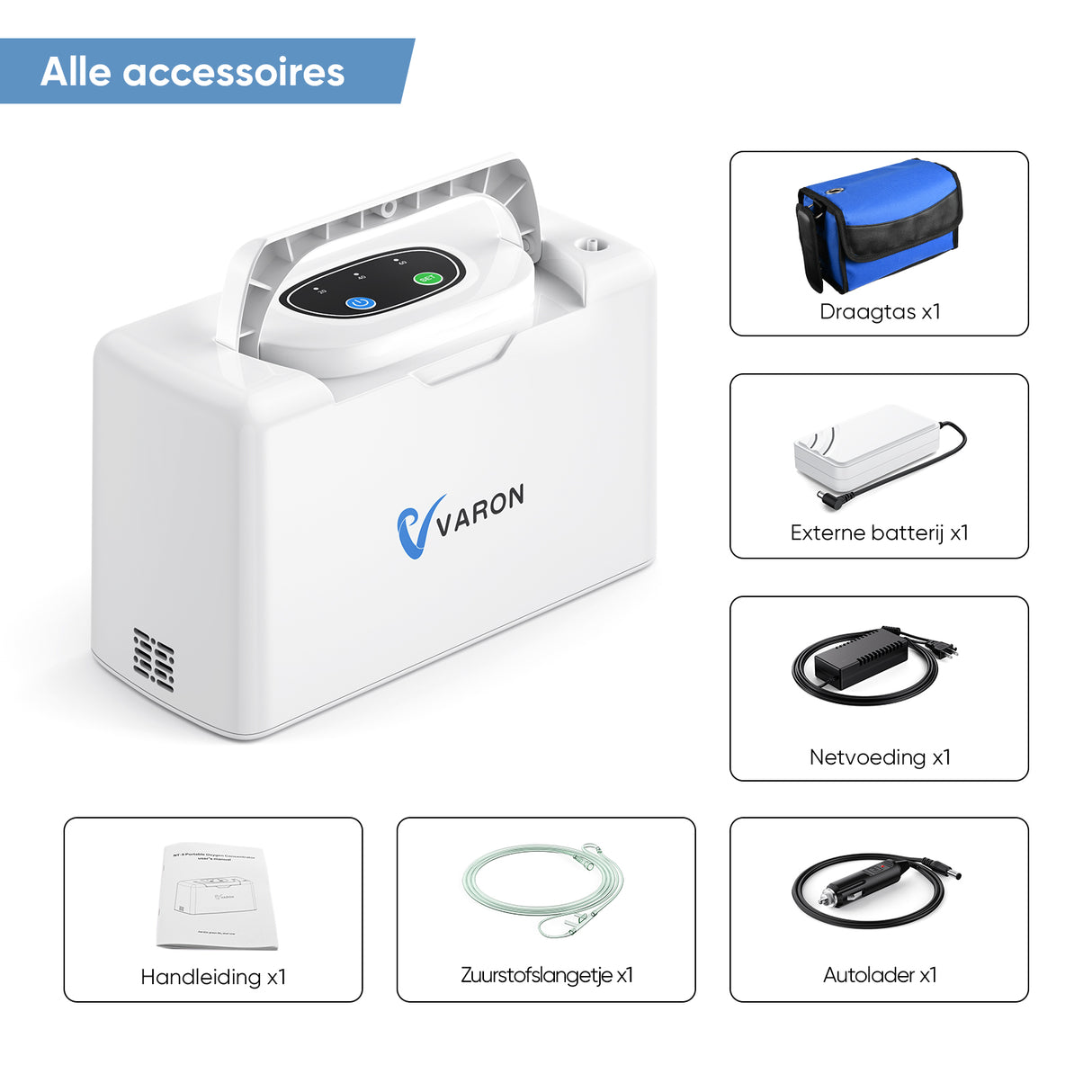 Concentrateur d'oxygène portable continu VARON VL-2 Light 3 L/min, homologué CE