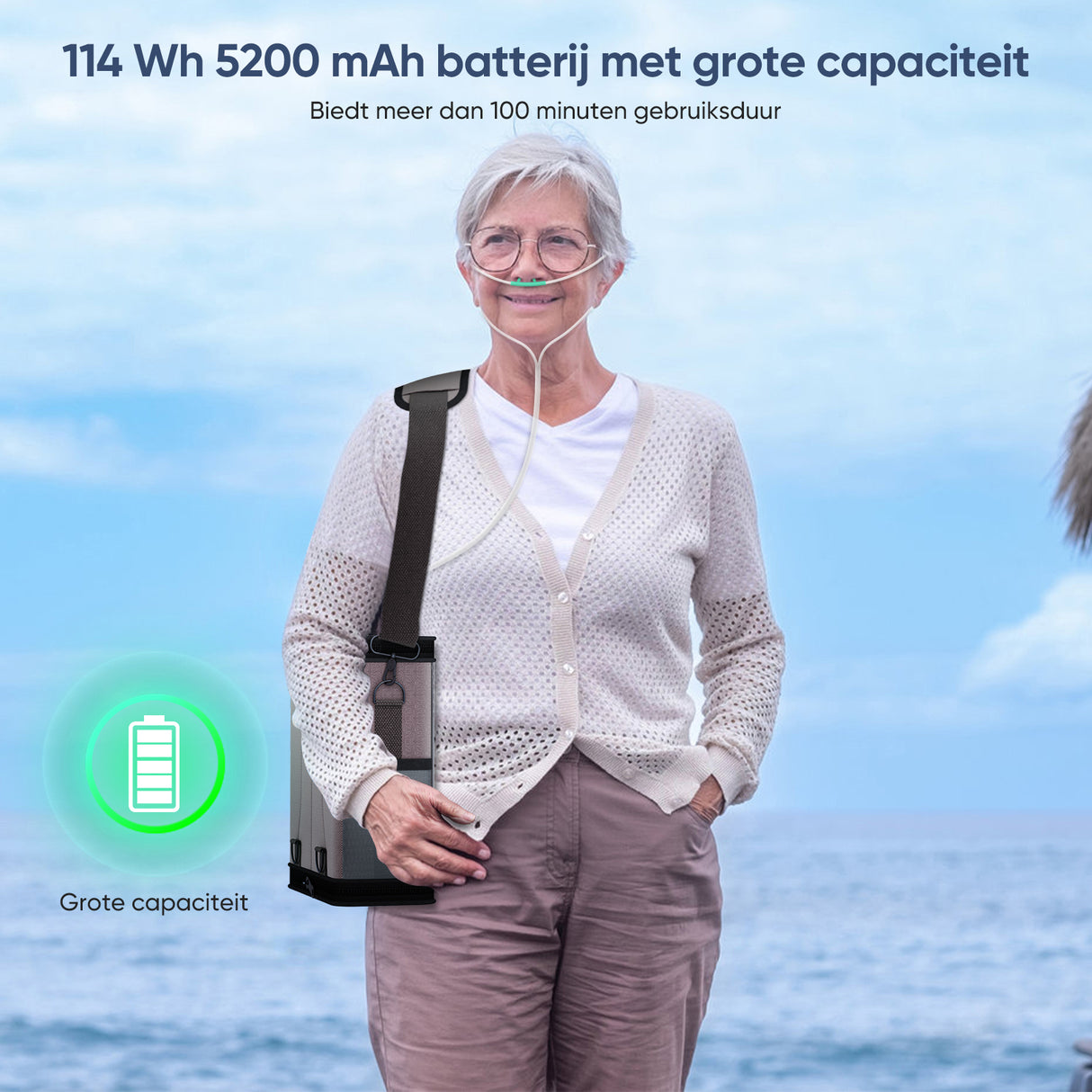 VARON VP-6 Continuous Portable Oxygen Concentrator | 1-6 L/min Flow Rate, CE Approved