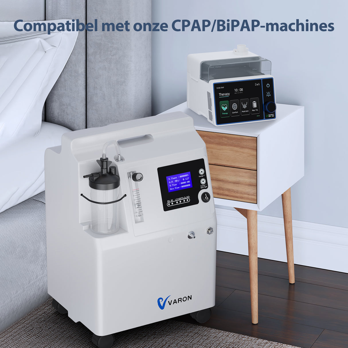 VARON Serene 5L zuurstofconcentrator met laag geluidsniveau en 72 uur werking FDA goedgekeurd