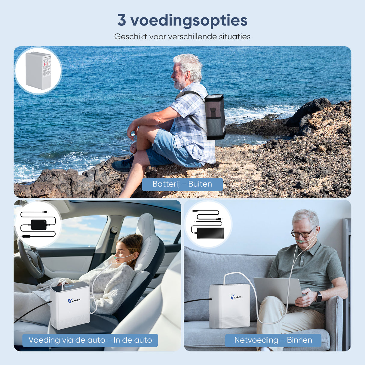 VARON VP-6 Continuous Portable Oxygen Concentrator | 1-6 L/min Flow Rate, CE Approved