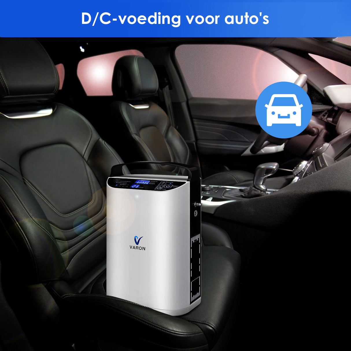 VARON VP-1 oplaadbare batterij en autoadapter voor onderweg Title: Ingebouwde Oplaadbare Batterij - Autoadapter en duurzame draagtas inclusief