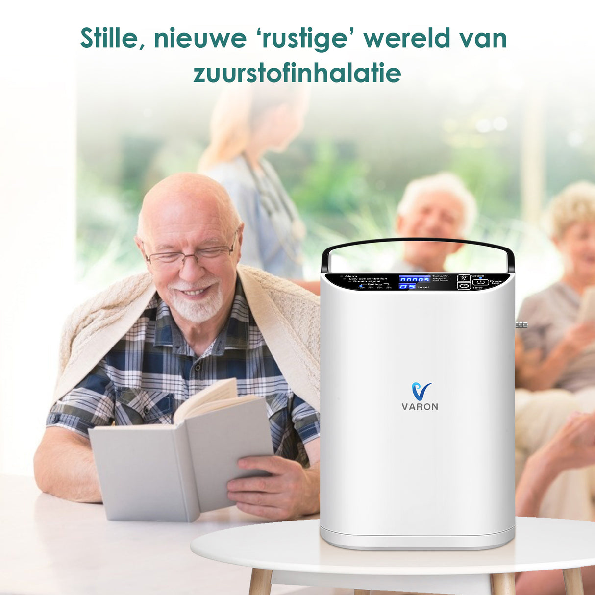 VARON VP-1 Pulse draagbare zuurstofconcentrator 24 uur in bedrijf, CE-goedgekeurd