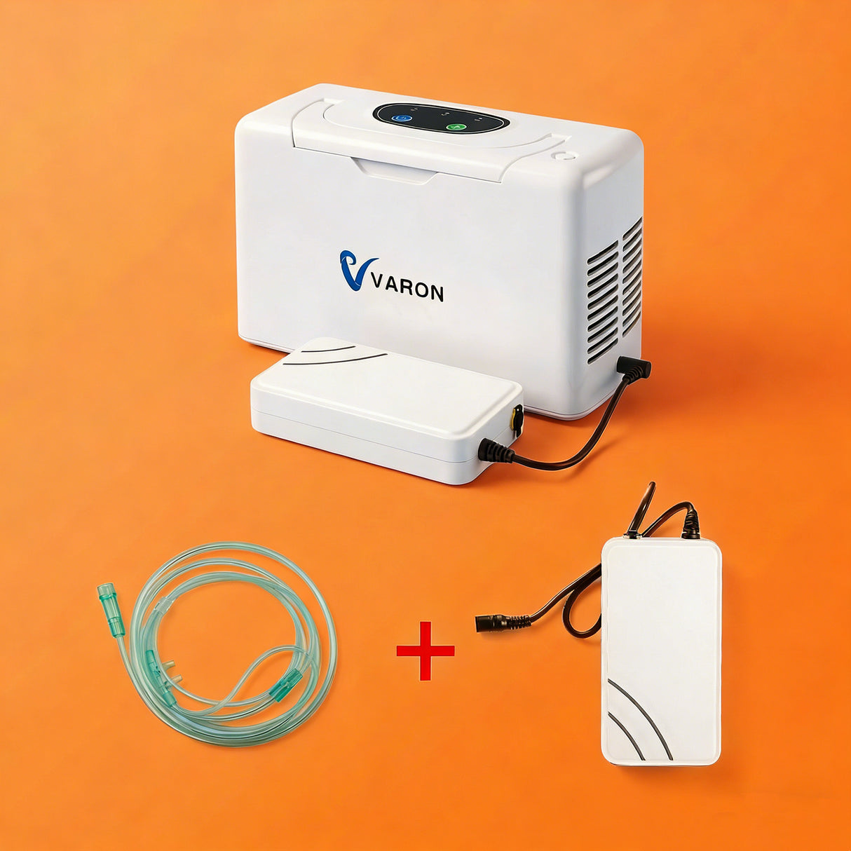 VARON Beperkte oplage set:VL-2 draagbare zuurstofconcentrator+Vervangbare lithium-ion batterij+Canule nasale en silicone pour oxygène