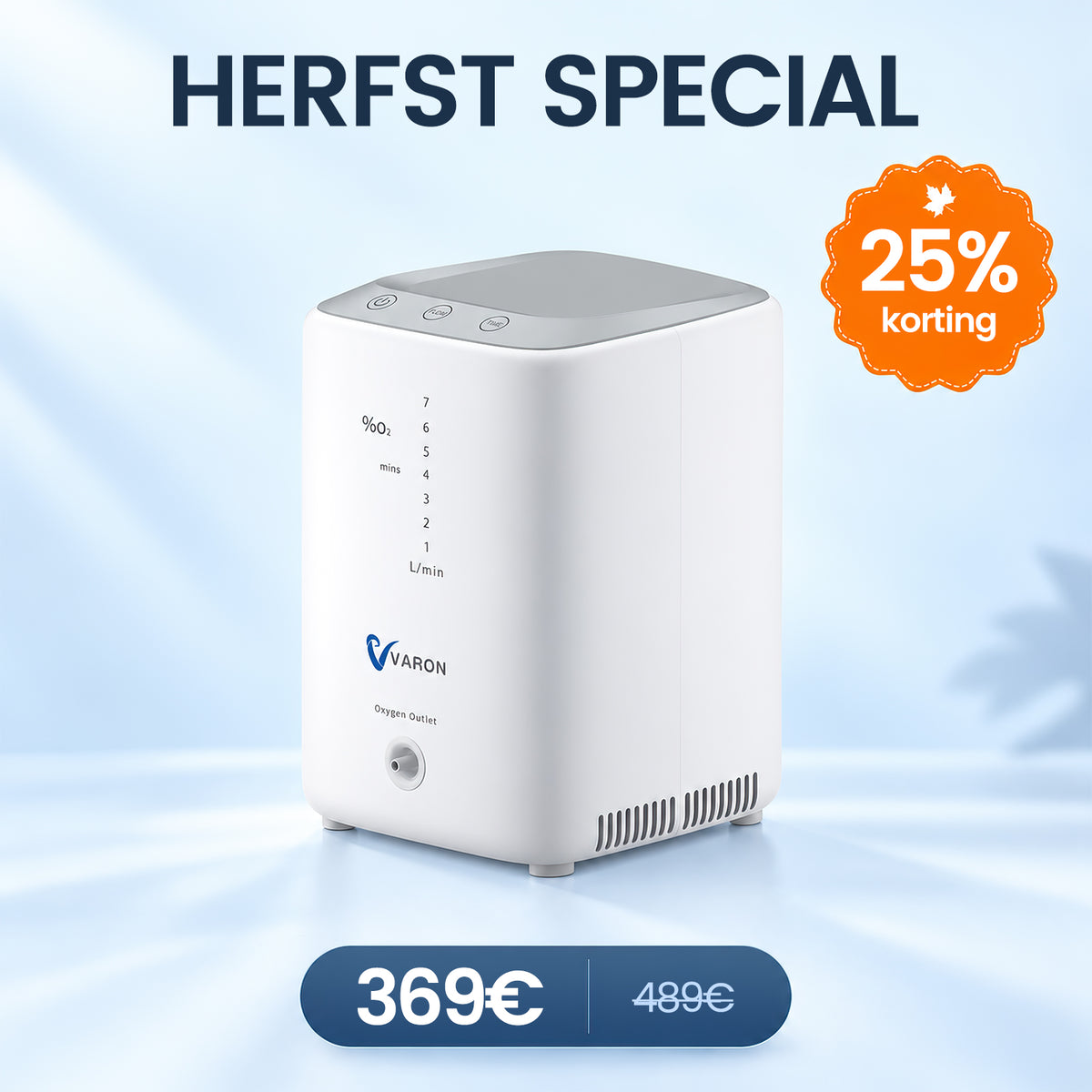 VARON VH-3 Zuurstofconcentrator voor thuisgebruik | 1-7L/min Comfortabele therapie, CE-goedgekeurd