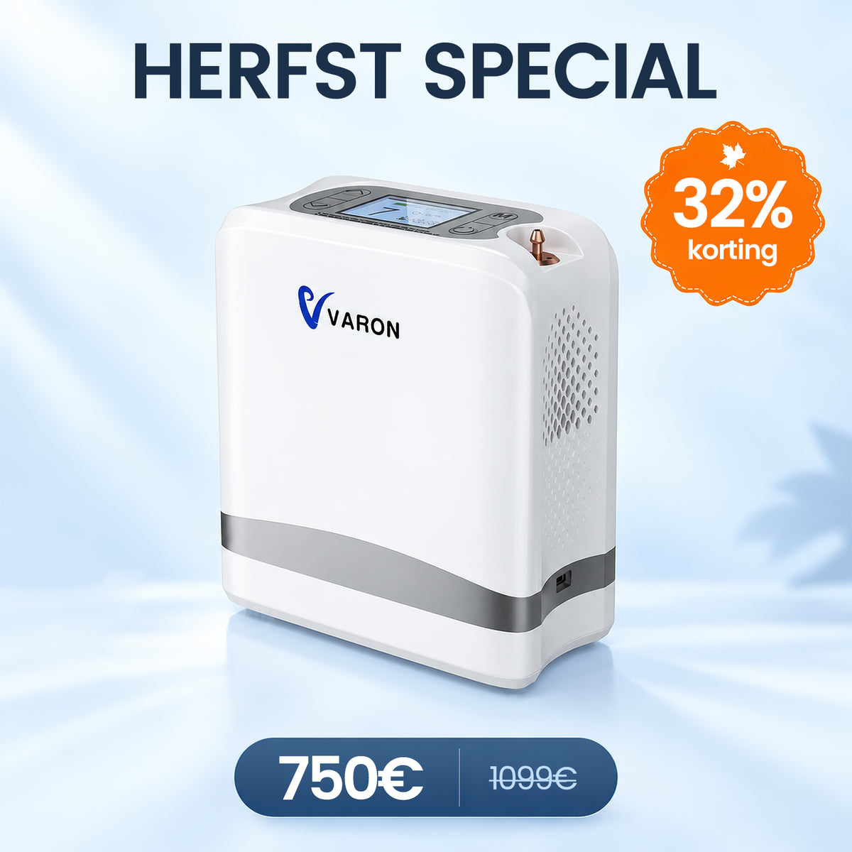 VARON VP-8 Lite Draagbare Zuurstofconcentrator | 2 kg | 1–7 Pulsstanden