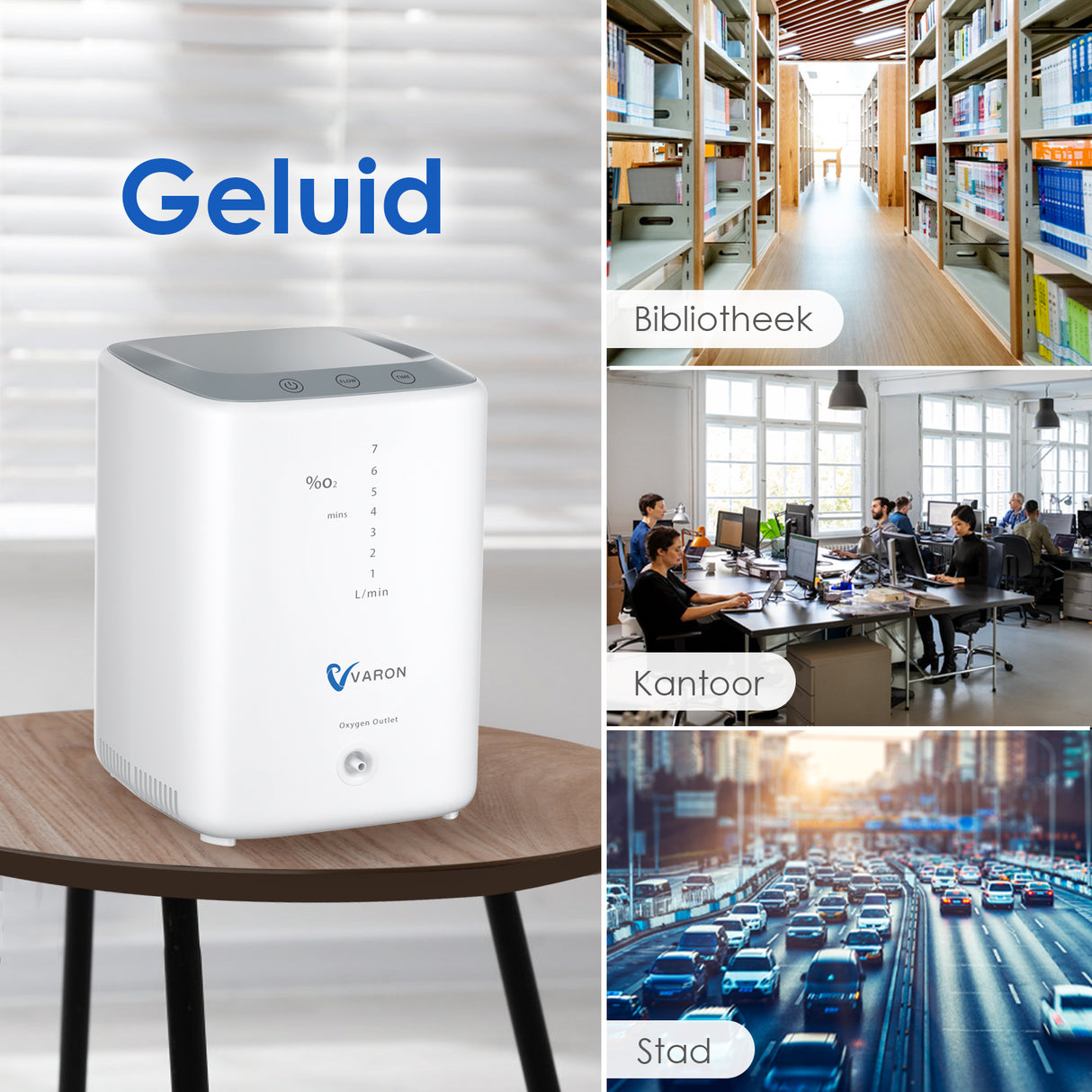 VARON VH-3 Zuurstofconcentrator voor thuisgebruik | 1-7L/min Comfortabele therapie, CE-goedgekeurd