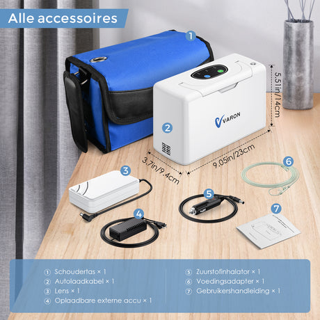VARON VL-2 Draagbare Zuurstofconcentrator – 3 L/min Continue Flow