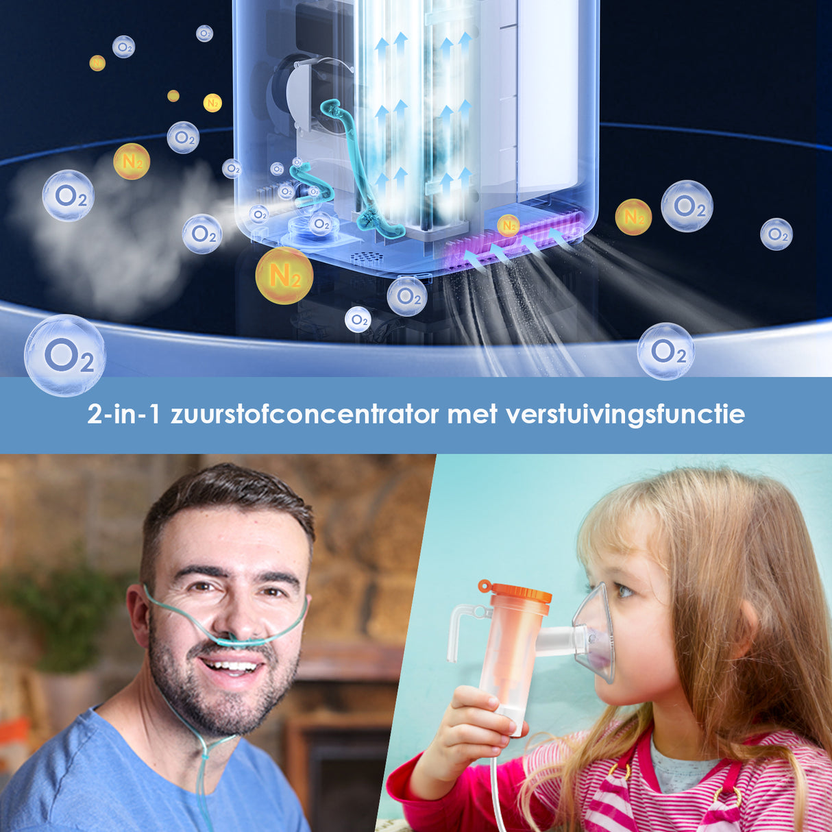 VARON VH-3 Zuurstofconcentrator voor thuisgebruik | 1-7L/min Comfortabele therapie, CE-goedgekeurd