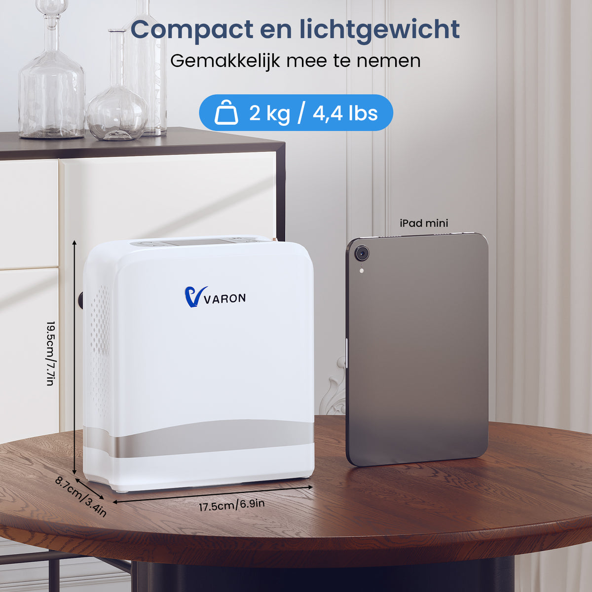 Concentrateur d'oxygène portable continu VARON VP-6 | Débit de 1 à 6 L/min, homologué CE