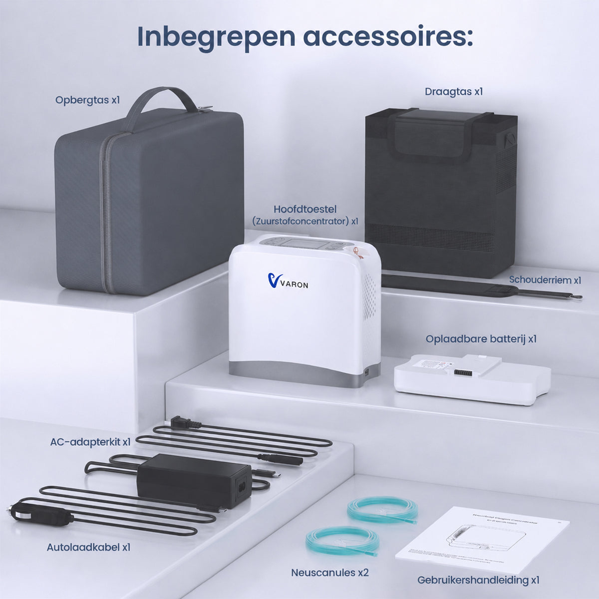 Concentrateur d'oxygène portable continu VARON VP-6 | Débit de 1 à 6 L/min, homologué CE