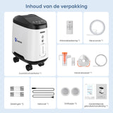 VARON VH-2 PRO Zuurstofconcentrator voor thuisgebruik | 1-9L/min instelbaar, Met wielen voor gemakkelijke verplaatsing, 24 uur in bedrijf, CE-goedgekeurd