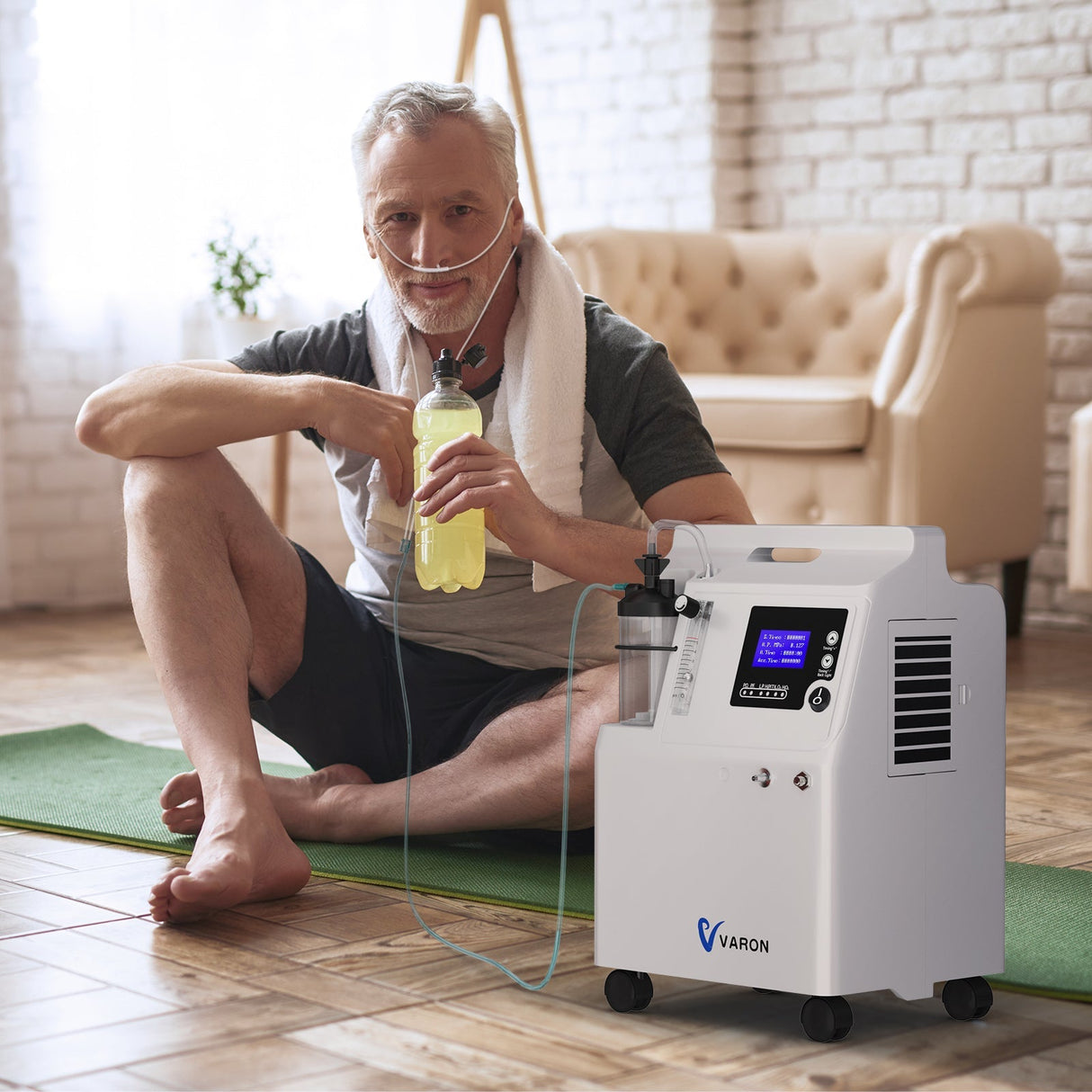 VARON Serene 5L zuurstofconcentrator met laag geluidsniveau en 72 uur werking FDA goedgekeurd