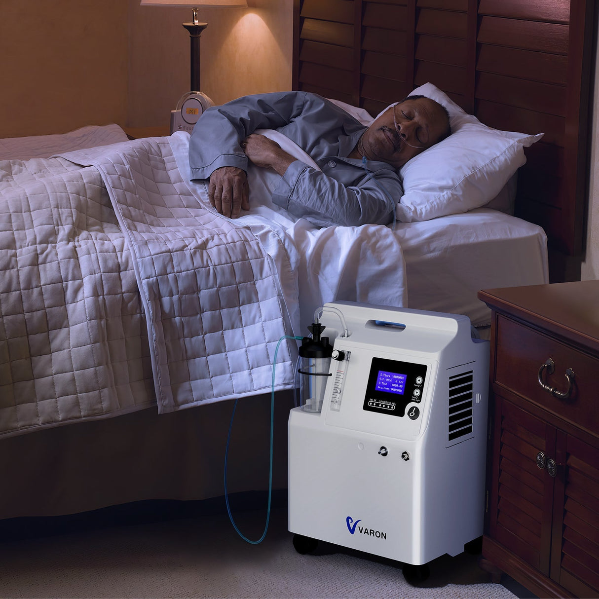 VARON Serene 5L zuurstofconcentrator met laag geluidsniveau en 72 uur werking FDA goedgekeurd