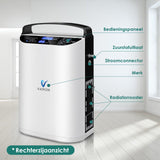 VARON VP-1 Pulse draagbare zuurstofconcentrator 24 uur in bedrijf, CE-goedgekeurd