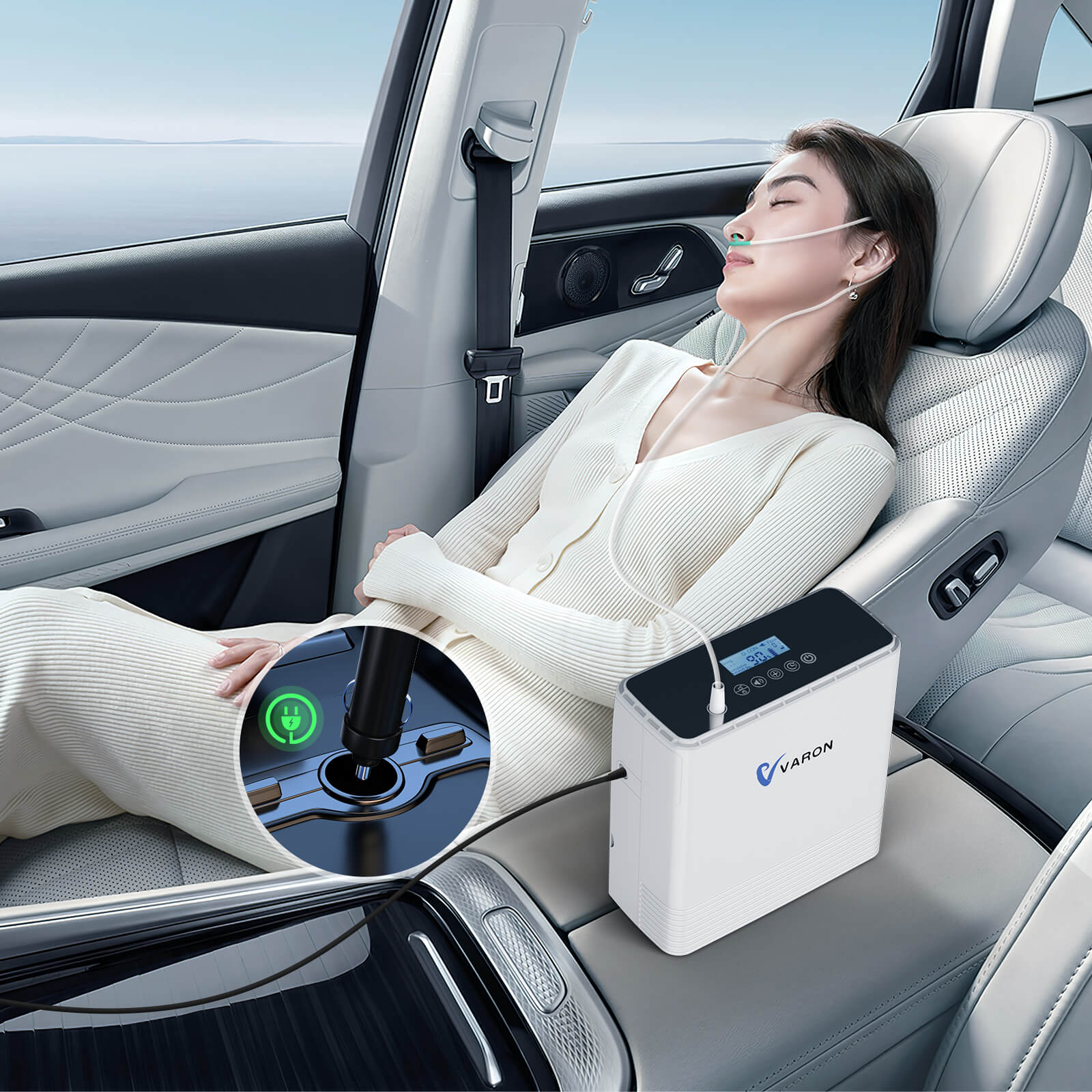 VARON VP-6 Continue Draagbare Zuurstofconcentrator | 1-6L/min Debiet, CE-goedgekeurd