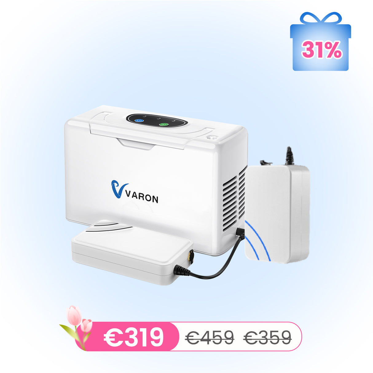 VARON VL-2 Light 3 L/min continu draagbare zuurstofconcentrator, CE-gecertificeerd