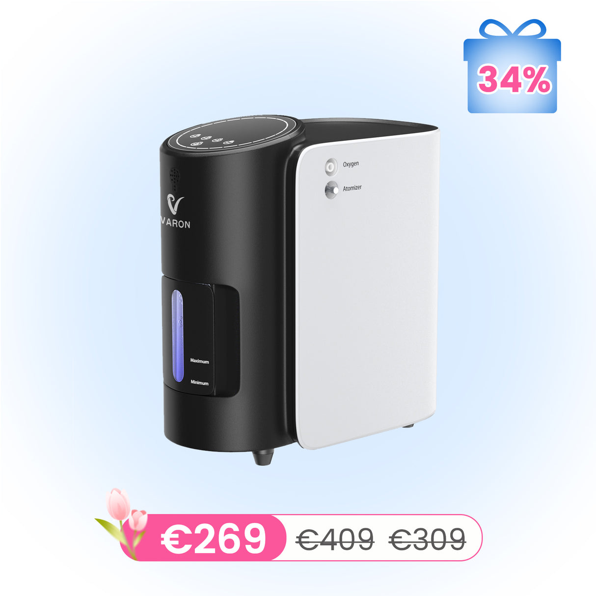 VARON VH-1 zuurstof apparaat voor thuis | 1-7L/min, Vital Senior Health, CE-goedgekeurd