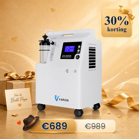 VARON Serene 5L zuurstof apparaat voor thuis met laag geluidsniveau en 72 uur werking FDA goedgekeurd