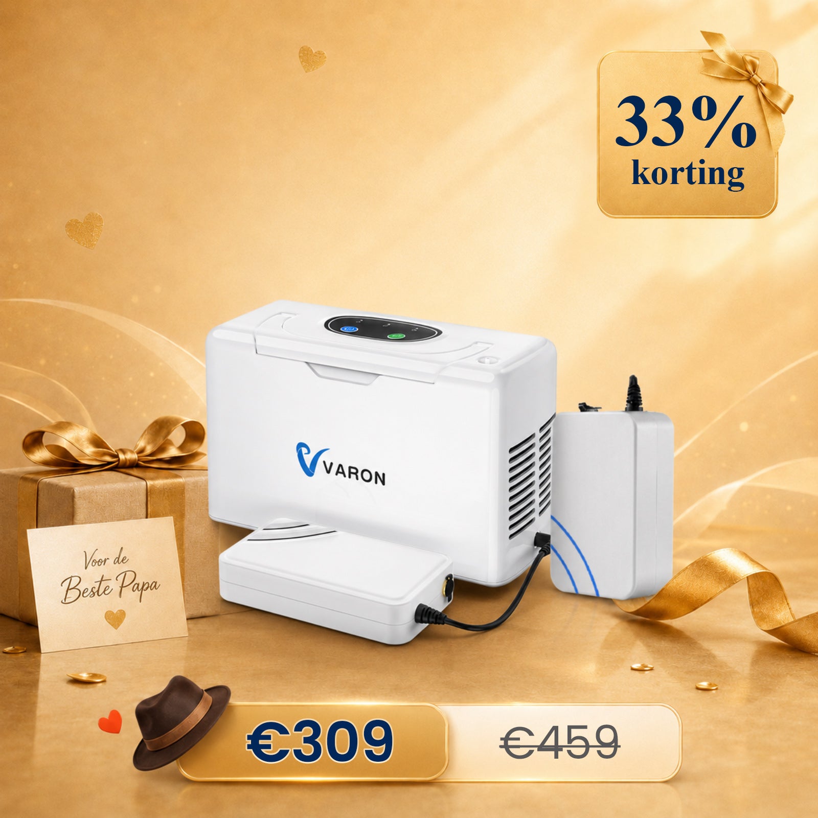 VARON VL-2 Light 3 L/min Continuous Portable Oxygen Concentrator, CE Approved