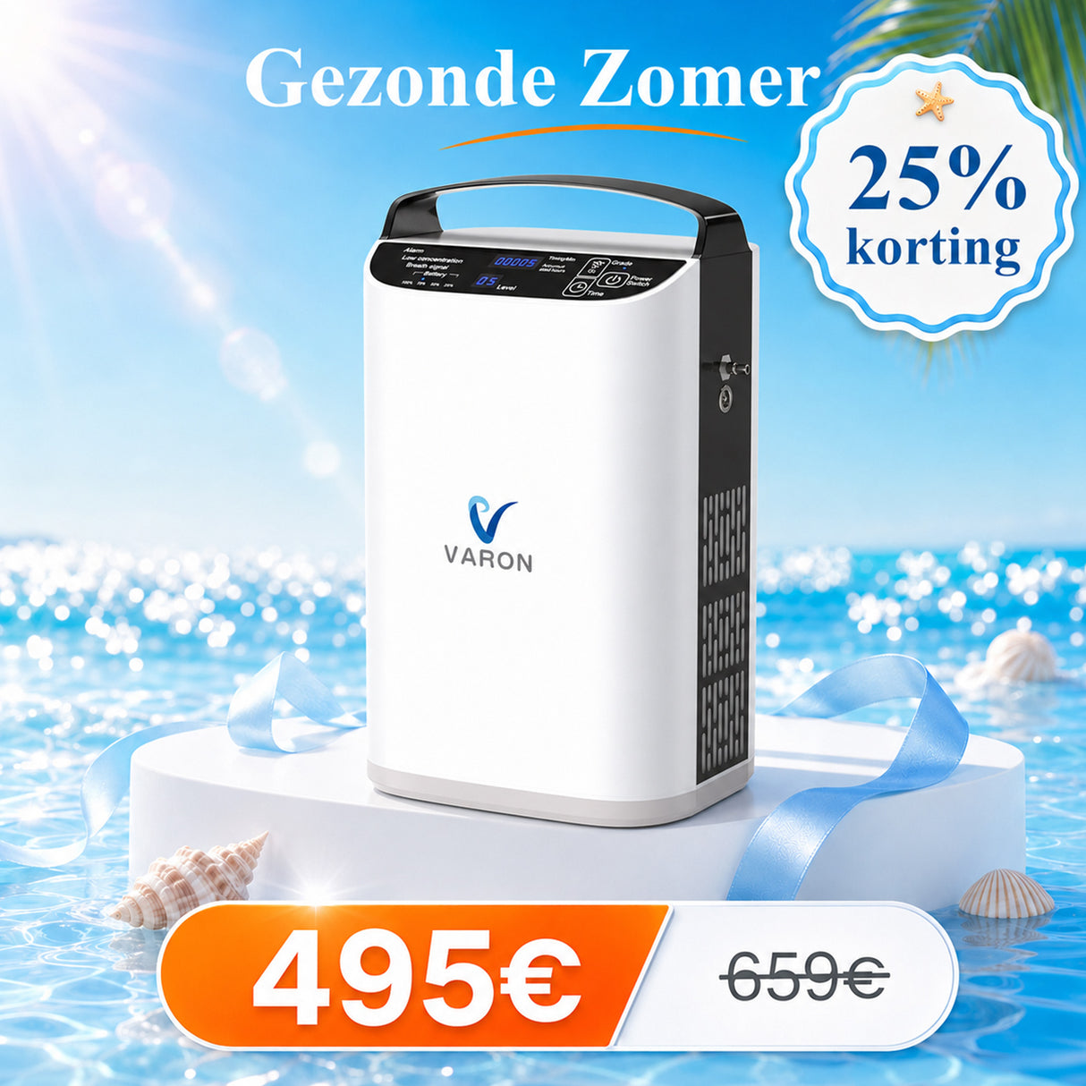 VARON VP-1 Pulse draagbare zuurstofconcentrator 24 uur in bedrijf, CE-goedgekeurd