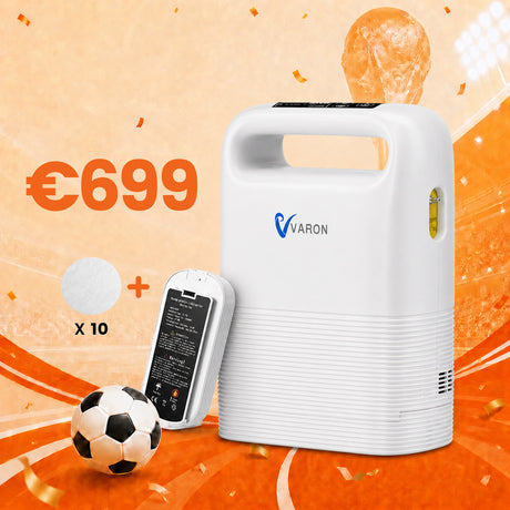 VARON Limited Edition Set: VP-2 Oxygen Concentrator + Extra Replaceable Lithium-ion Battery + Cotton Oxygen Filter (10 pieces) 