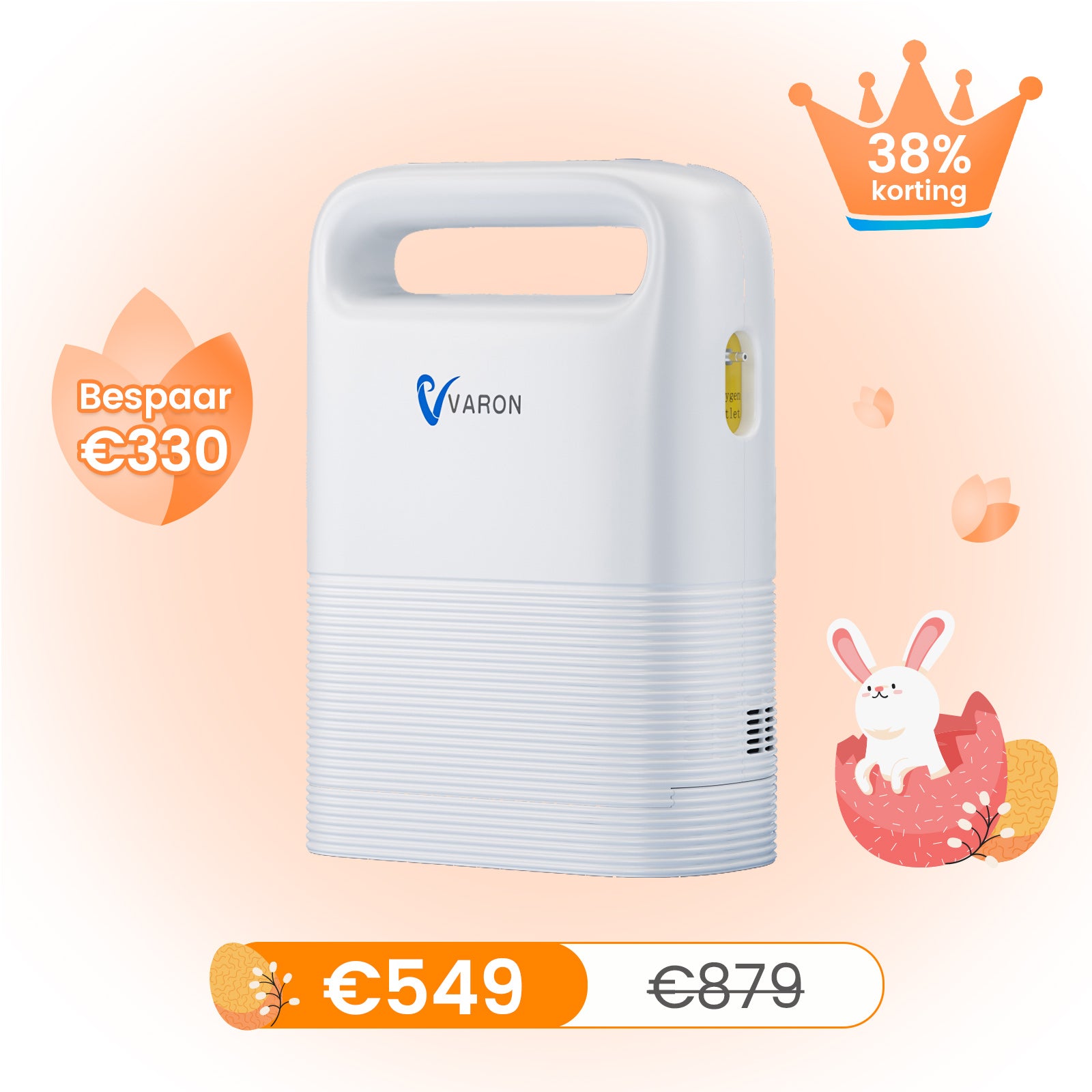VARON VP-2 Pulse portable oxygen concentrator | 93% oxygen, long-lasting battery, CE approved 