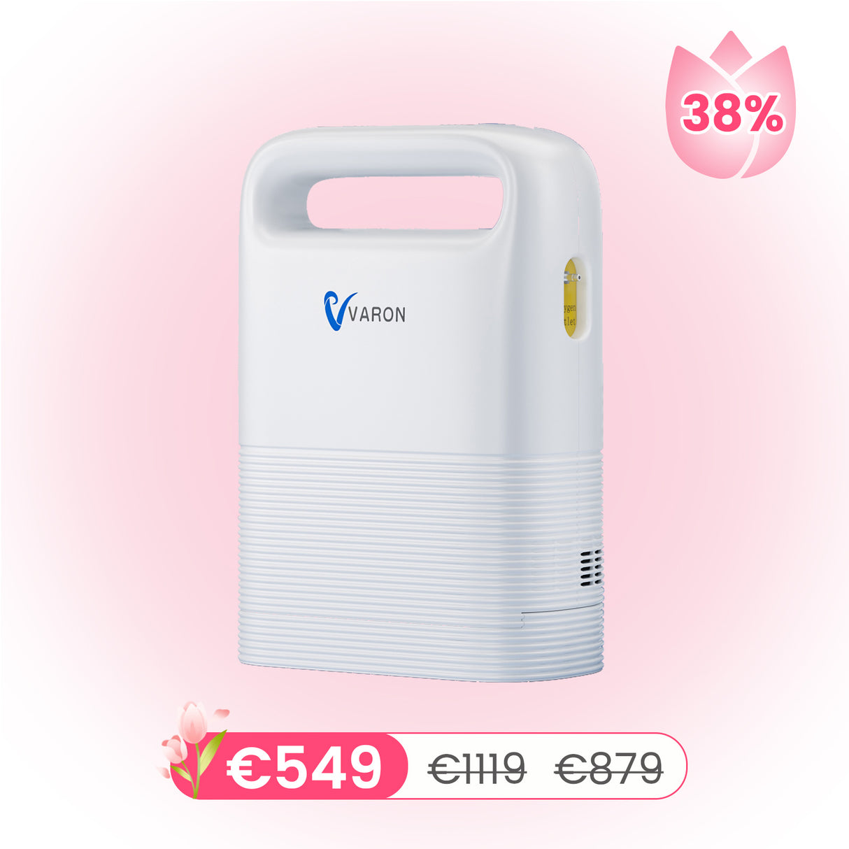 VARON VP-2 Pulse draagbare zuurstofconcentrator | 93% zuurstof, lange batterij, CE-goedgekeurd