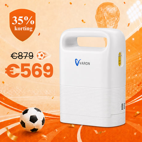 Concentrateur d'oxygène portable VARON VP-2 Pulse | 93 % d'oxygène, batterie longue durée, homologué CE 