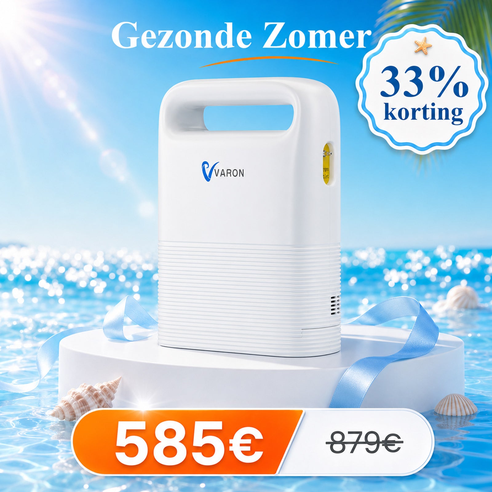 VARON VP-2 Pulse draagbare zuurstofconcentrator – 93% zuurstofconcentratie, krachtige batterij, CE-gecertificeerd