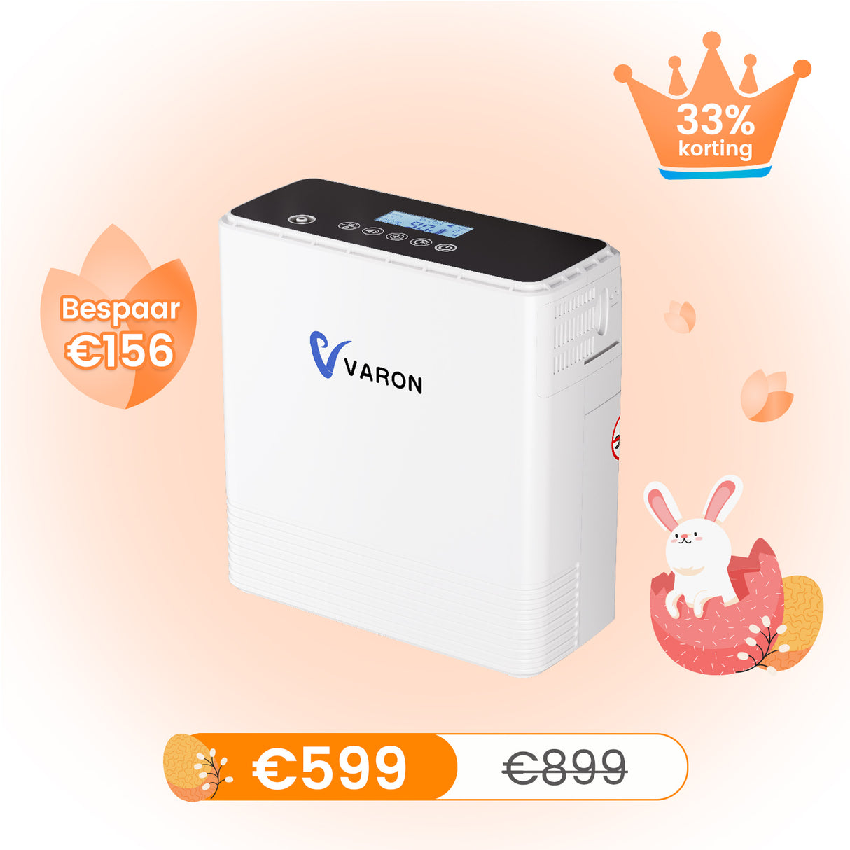 Concentrateur d'oxygène portable continu VARON VP-6 | Débit de 1 à 6 L/min, homologué CE