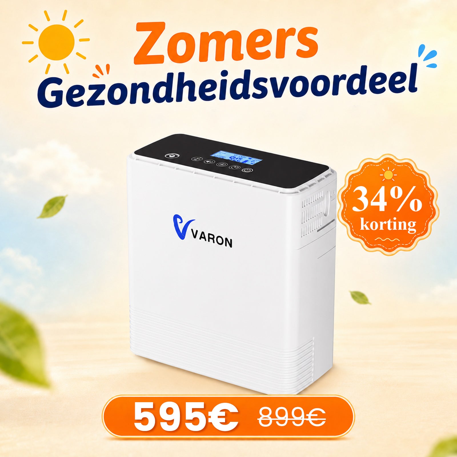 Concentrateur d'oxygène portable continu VARON VP-6 | Débit de 1 à 6 L/min, homologué CE