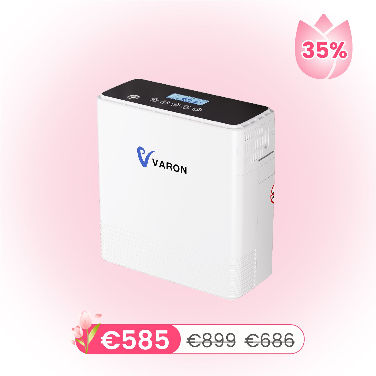 VARON VP-6 Continuous Portable Oxygen Concentrator | 1-6 L/min Flow Rate, CE Approved