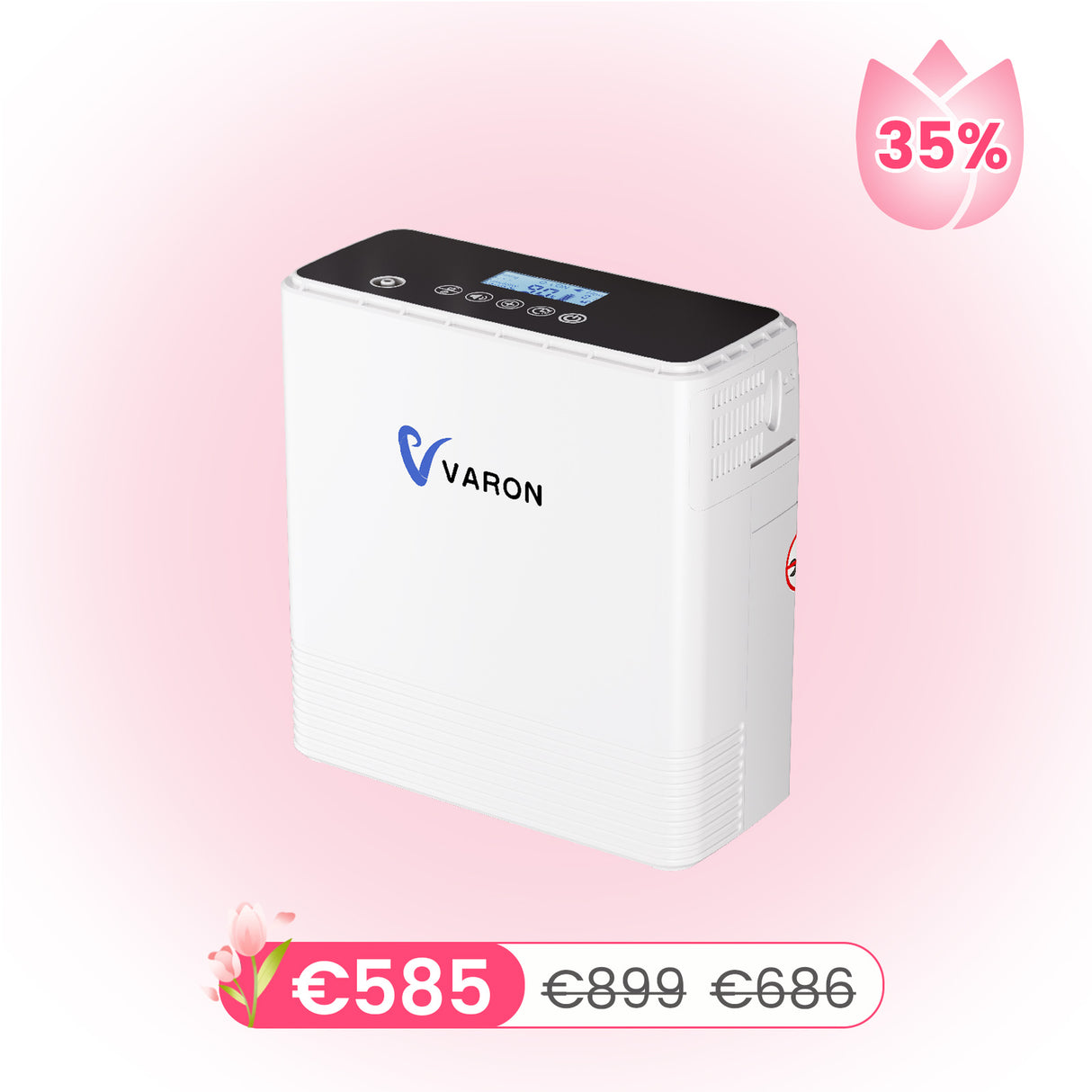 VARON VP-6 Continue Draagbare Zuurstofconcentrator | 1-6L/min Debiet, CE-goedgekeurd