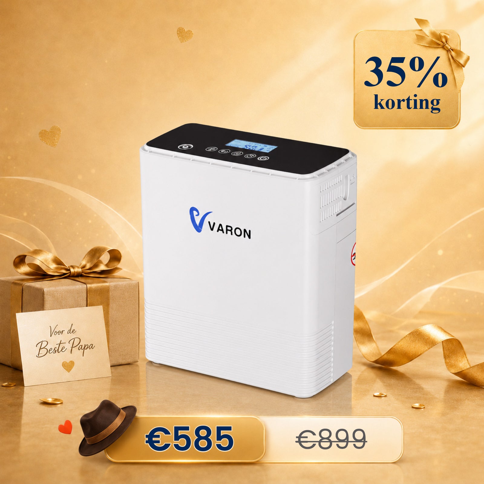 VARON VP-6 Continuous Portable Oxygen Concentrator | 1-6 L/min Flow Rate, CE Approved