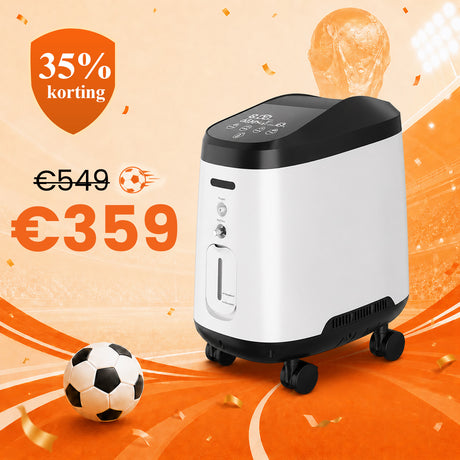 VARON VH-2 PRO, appareil à oxygène à domicile | Débit réglable de 1 à 9 L/min, monté sur roulettes pour un transport facile, fonctionnement 24 h/24, homologué CE