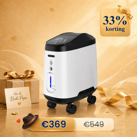 VARON VH-2 PRO zuurstof apparaat voor thuis | 1-9L/min instelbaar, Met wielen voor gemakkelijke verplaatsing, 24 uur in bedrijf, CE-goedgekeurd