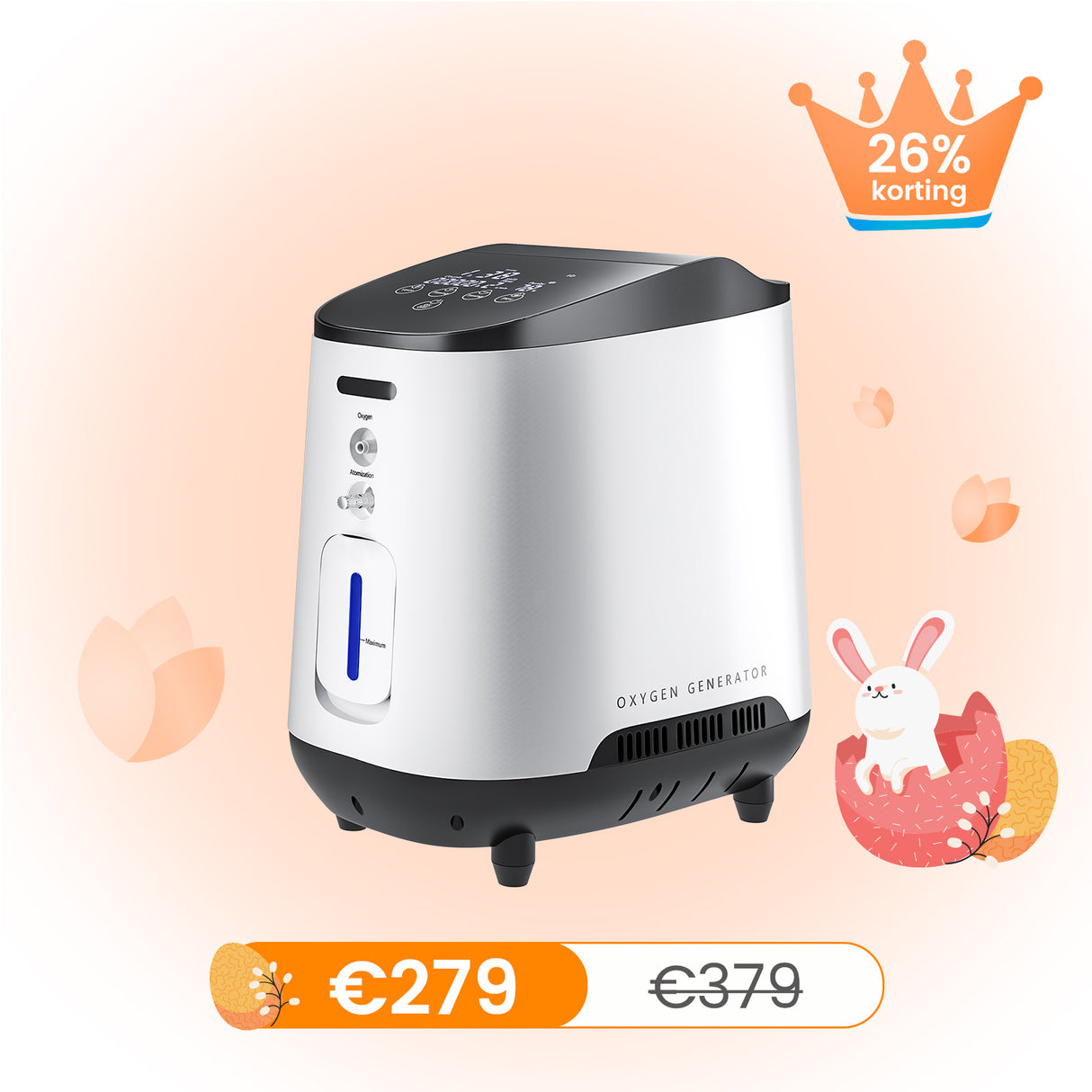 VARON VH-2 Home Oxygen Device | Adjustable 1-7 L/min, 24-Hour Operation, CE Approved