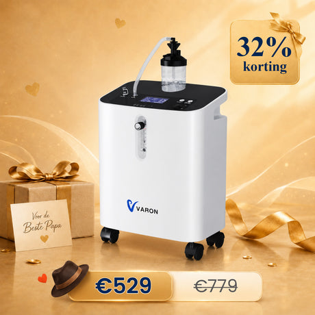 VARON VH-3 PRO zuurstof apparaat voor thuis | 1-10L/min Instelbaar, Vernevelaarfunctie, Stille Therapie, CE-goedgekeurd