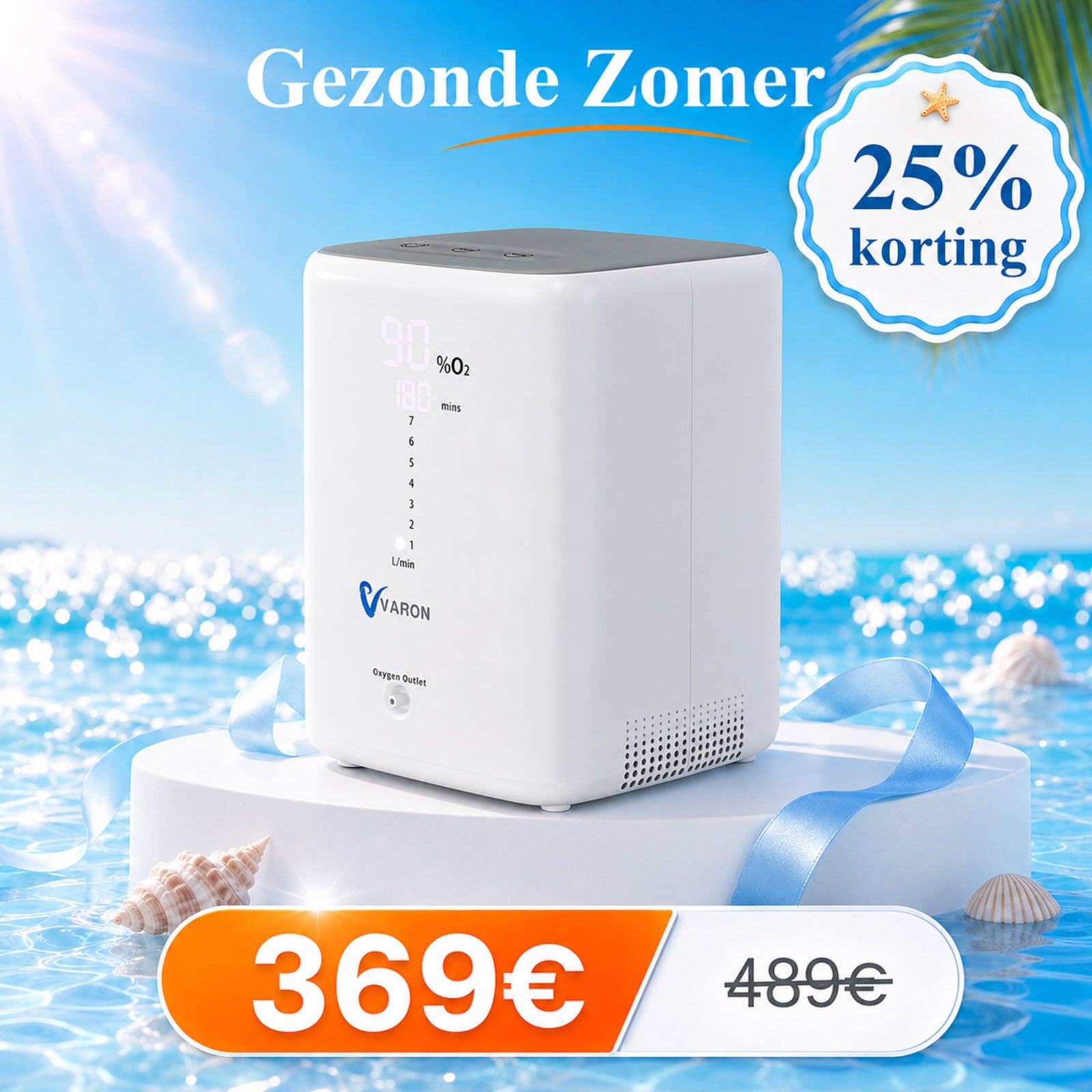 VARON VH-3 Zuurstofconcentrator voor thuisgebruik | 1-7L/min Comfortabele therapie, CE-goedgekeurd