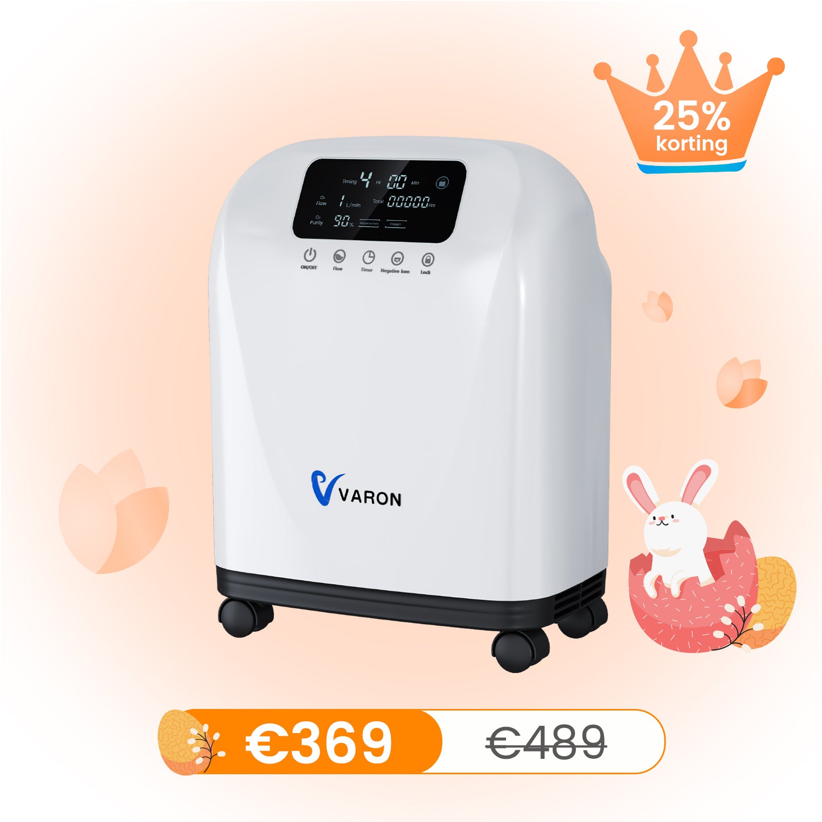 VARON VH-3 Home Oxygen Concentrator | 1-7 L/min Comfortable therapy, CE approved