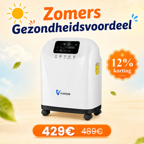 VARON VH-4 Continue-flow zuurstofconcentrator voor thuisgebruik (1-9 instellingen)